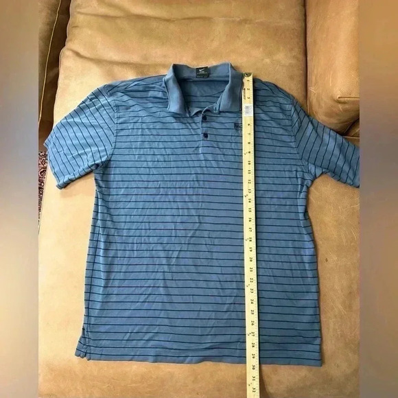 Nike Dri-Fit Golf Polo Blue And Black Striped Men’s Size XL - Picture 4 of 10